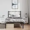 Image de Cadre De Lit Métal Sans Matelas Avec Tête De Lit Noir 100x190cm Vidaxl
