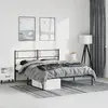Image de Cadre De Lit Métal Sans Matelas Avec Tête De Lit Noir 135x190cm Vidaxl