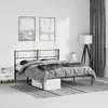 Image de Cadre De Lit Métal Sans Matelas Avec Tête De Lit Noir 150x200cm Vidaxl
