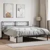 Image de Cadre De Lit Métal Sans Matelas Et Tête De Lit Noir 160x200 Cm Vidaxl