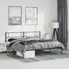 Image de Cadre De Lit Métal Sans Matelas Avec Tête De Lit Noir 183x213cm Vidaxl