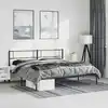 Image de Cadre De Lit Métal Sans Matelas Avec Tête De Lit Noir 193x203cm Vidaxl