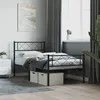 Image de Cadre De Lit Métal Sans Matelas Avec Pied De Lit Noir 107x203cm Vidaxl