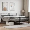 Image de Cadre De Lit Métal Sans Matelas Avec Pied De Lit Noir 140x200cm Vidaxl