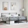 Image de Cadre De Lit Métal Sans Matelas Avec Pied De Lit Noir 180x200cm Vidaxl