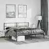 Image de Cadre De Lit Métal Sans Matelas Avec Pied De Lit Noir 183x213cm Vidaxl