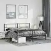 Image de Cadre De Lit Métal Sans Matelas Avec Pied De Lit Noir 193x203cm Vidaxl