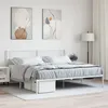 Image de vidaXL Cadre de lit métal avec tête de lit blanc 193x203 cm 372332