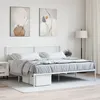 Image de Cadre De Lit Métal Sans Matelas Et Tête De Lit Blanc 200x200 Cm Vidaxl