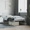 Image de Cadre De Lit Métal Sans Matelas Avec Pied De Lit Blanc 80x200cm Vidaxl