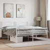 Image de Cadre De Lit Métal Sans Matelas Et Pied De Lit Blanc 120x200 Cm Vidaxl