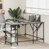 Image de Bureau Sonoma Gris 139x139x75 Cm Bois D'ingénierie Vidaxl