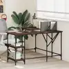 Image de Bureau Chêne Marron 139x139x75 Cm Bois D'ingénierie Vidaxl