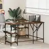 Image de Bureau Chêne Fumé 139x139x75 Cm Bois D'ingénierie Vidaxl