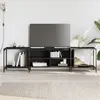 Image de Meuble Tv Noir 203x37x50 Cm Bois D'ingénierie Vidaxl