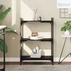 Image de Bibliothèque À 3 Niveaux Noir 60x30x86 Cm Bois D'ingénierie Vidaxl