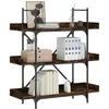 Image de Bibliothèque À 3 Niveaux Chêne Fumé 100x33x108,5 Cm Vidaxl
