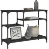 Image de Table Console Avec Étagères Noir 100x35x75 Cm Vidaxl