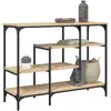 Image de Table Console Avec Étagères Chêne Sonoma 100x35x75 Cm Vidaxl