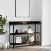 Image de Table Console Avec Étagères Chêne Fumé 100x30x80 Cm Vidaxl