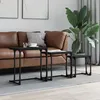 Image de Tables Basses Gigognes 3 Pcs Noir Bois D'ingénierie Vidaxl