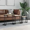Image de vidaXL Tables basses gigognes 3 pcs chêne sonoma bois dingénierie 837818
