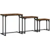 Image de Tables Basses Gigognes 3 Pcs Chêne Fumé Bois D'ingénierie Vidaxl