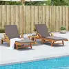 Image de Chaises Longues Lot De 2 Avec Coussins 200x68x83 Cm Bois Acacia Vidaxl