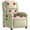 Image de Vidaxl fauteuil de massage inclinable crème cuir véritable