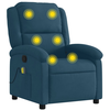 Image de Vidaxl fauteuil inclinable de massage bleu velours