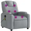 Image de Vidaxl fauteuil de massage inclinable gris clair tissu