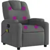 Image de Vidaxl fauteuil de massage inclinable gris foncé tissu