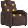 Image de Fauteuil De Massage Inclinable Marron Foncé Tissu Vidaxl