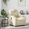 Image de Fauteuil Inclinable De Massage Crème Similicuir Vidaxl