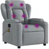 Image de Vidaxl fauteuil de massage inclinable gris clair tissu