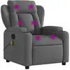Image de Vidaxl fauteuil de massage inclinable gris foncé tissu