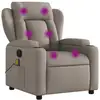 Image de Vidaxl fauteuil inclinable de massage en tissu taupe