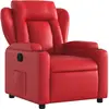 Image de Fauteuil Inclinable Rouge Similicuir Vidaxl