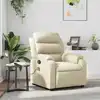 Image de Fauteuil Inclinable De Massage Crème Similicuir Vidaxl