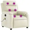 Image de Vidaxl fauteuil inclinable de massage crème similicuir