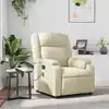 Image de Fauteuil Inclinable De Massage Crème Similicuir Vidaxl