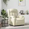 Image de Fauteuil Inclinable De Massage Crème Similicuir Vidaxl