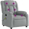 Image de Vidaxl fauteuil de massage inclinable gris clair tissu