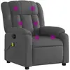Image de Vidaxl fauteuil de massage inclinable gris foncé tissu