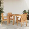 Image de Chaises De Jardin Empilables Lot De 4 56,5x57,5x91 Cm Bois Teck Vidaxl
