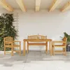 Image de vidaXL Ensemble à manger de jardin 4 pcs Bois de teck massif table à manger ensemble à manger table de jardin chaise à 3157938