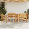 Image de vidaXL Ensemble à manger de jardin 5pcs Bois de teck massif table à manger ensemble à manger table de jardin chaise à 3157939