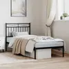 Image de Cadre De Lit Métal Sans Matelas Avec Tête De Lit Noir 90x190 Cm Vidaxl