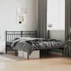 Image de vidaXL Cadre de lit métal sans matelas avec tête de lit noir 140x190cm 373691