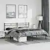 Image de Cadre De Lit Métal Sans Matelas Avec Tête De Lit Noir 183x213cm Vidaxl